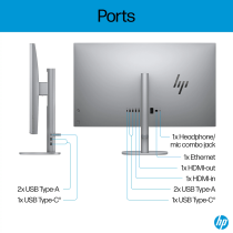 HP OmniStudio X All-in-One Desktop Next Gen AI 32-c1075t PC, Windows 11 Home, 31.5", Intel Core Ultra 7, 16GB RAM, 1TB SSD, 4K UHD, Meteor silver