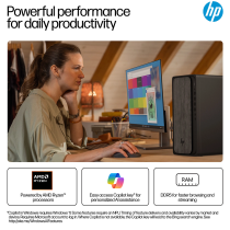HP OmniDesk Desktop M02-0085m PC, Windows 11 Home,&amp;nbsp;AMD Ryzen&amp;trade; 7,&amp;nbsp;16GB RAM,&amp;nbsp;1TB SSD,&amp;nbsp;Gray wood