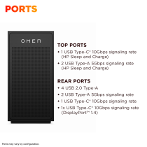OMEN 35L Gaming Desktop GT17-0050m PC, Windows 11 Home, AMD Ryzen 7, 32GB RAM, 1TB SSD, NVIDIA GeForce RTX 5070 Ti, Stealth Black