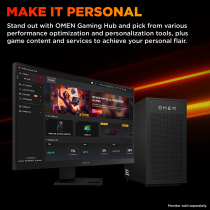 OMEN 35L Gaming Desktop GT17-0050m PC, Windows 11 Home, AMD Ryzen 7, 32GB RAM, 1TB SSD, NVIDIA GeForce RTX 5070 Ti, Stealth Black